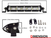 SkyNorld Ultra-Slim Single Row LED Light Bar, 7 inch 30W Spot Fog Driving Light Roof Bumper Light Bars for Tractor Trucks Boat ATV UTV SUV 4x4 12V 24V